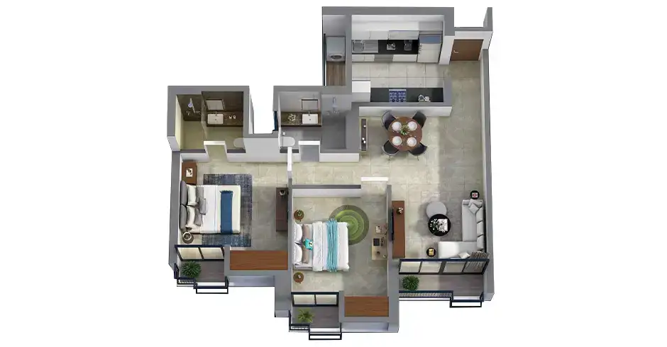 Dynamix Parkwoods Thane 2 BHK Floor Plan Dynamix Parkwoods Thane 2 BHK Floor Plan